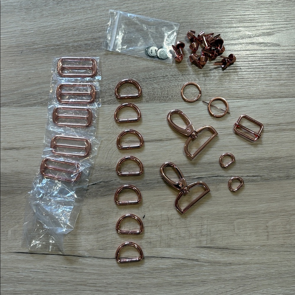 Bundle of hardware for bag making || rose gold || NEW